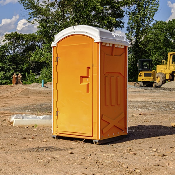 how often are the portable restrooms cleaned and serviced during a rental period in Leeds